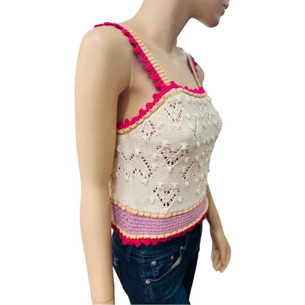 Zara cropped Crochet Top Size Large in good condition preowned 100% cotton - Picture 7 of 9
